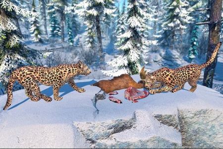 北極豹家族雪林模擬（Arctic Leopard Family Snow Forest Sim）