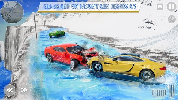 雪車碰撞粉碎（Car Crash : Icy Mountain Road）