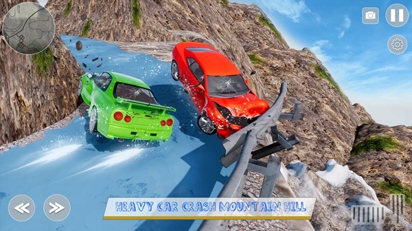 雪車碰撞粉碎（Car Crash : Icy Mountain Road）