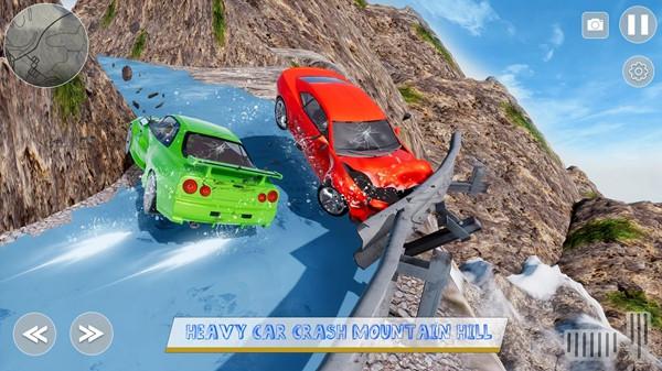 雪車碰撞粉碎游戲（Car Crash : Icy Mountain Road）