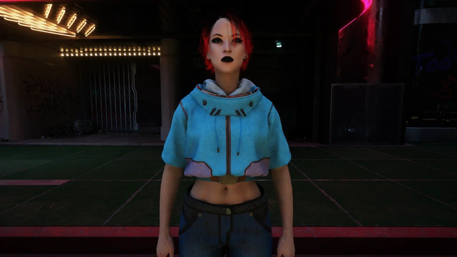 賽博朋克2077兜帽肚連帽衫衛(wèi)衣MOD