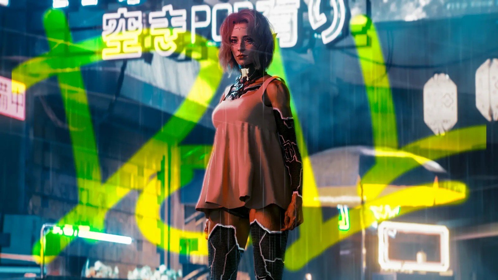 賽博朋克2077女V娃娃吊帶連衣裙MOD